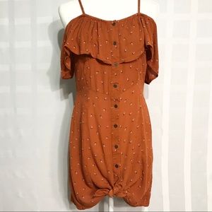 Off the shoulder orange dress